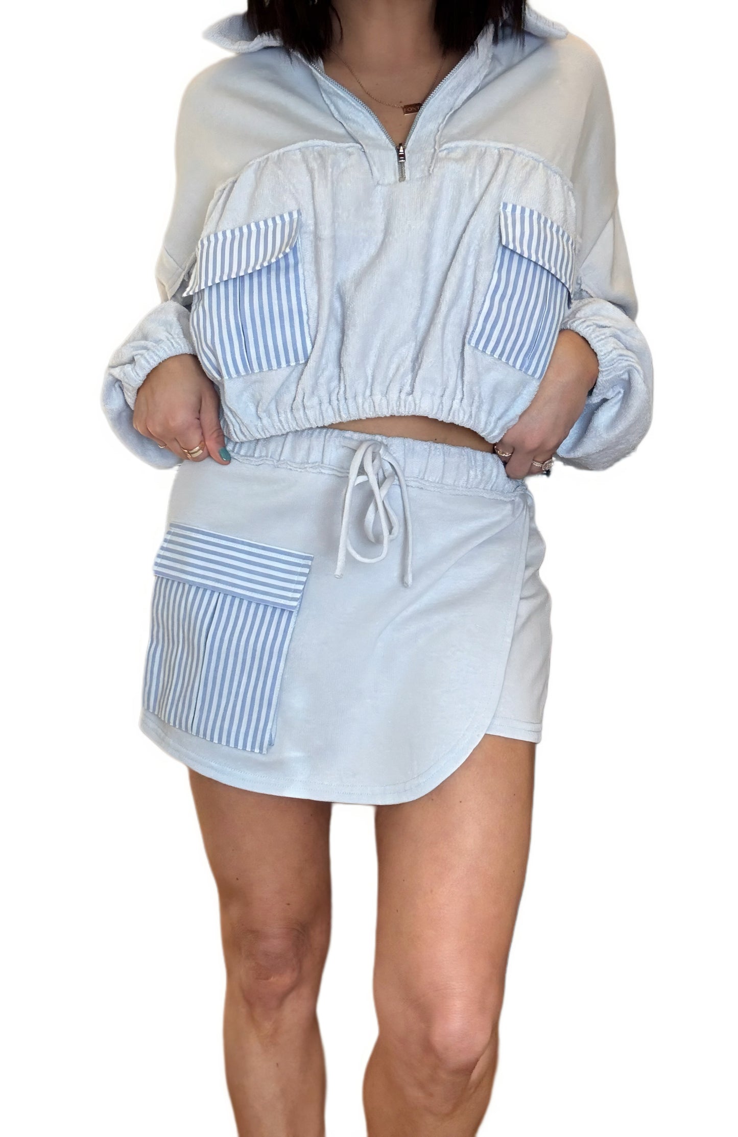 Striped Terry Skort