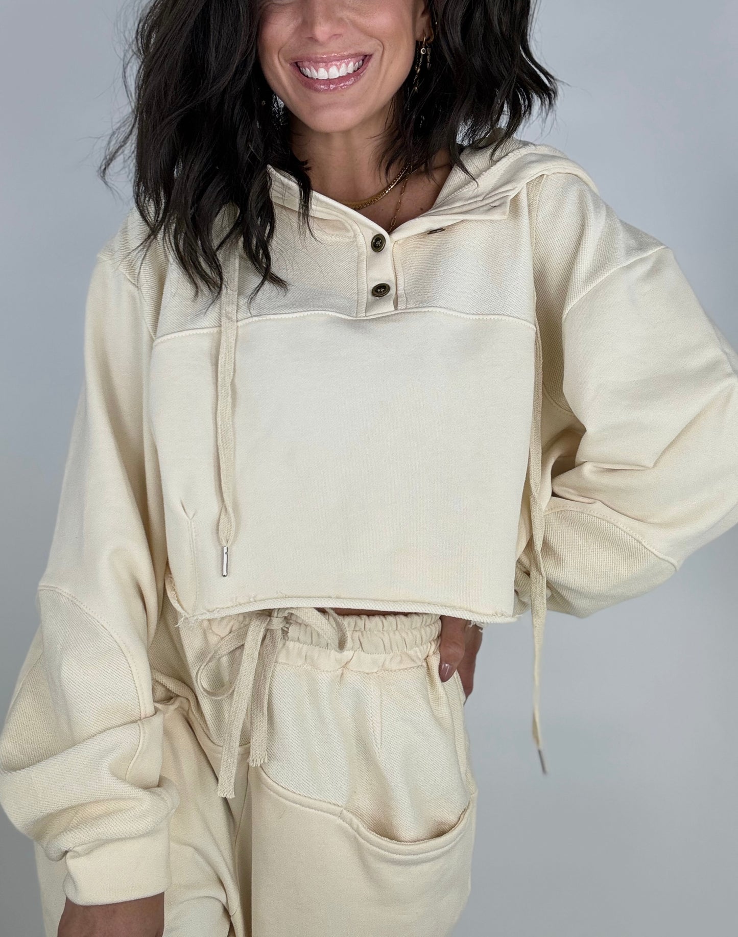 Girls Night Ivory Hoodie Only-pants sold separate
