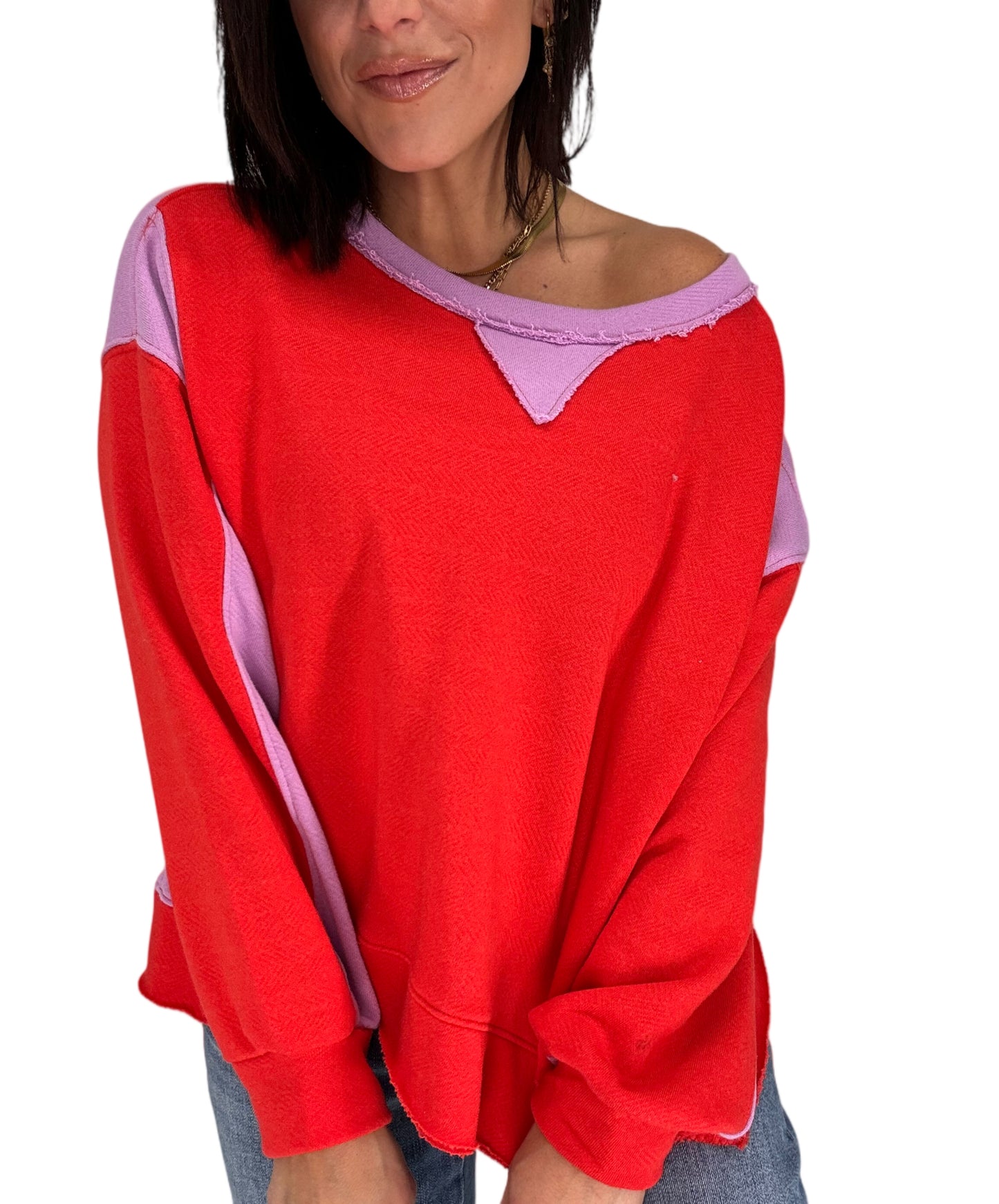 Standout Color Block Crewneck