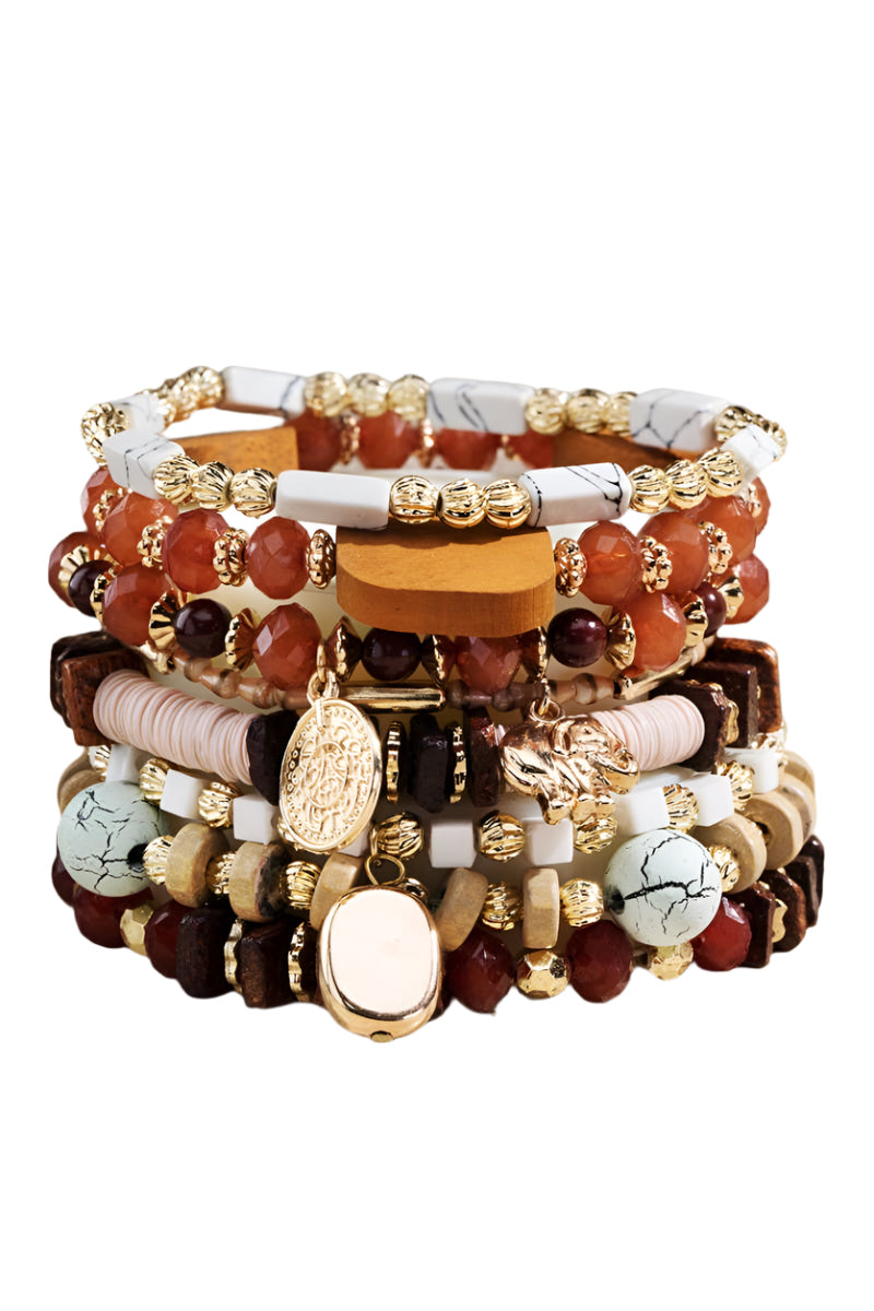 Multi Layered Natural Stone Bracelet Set