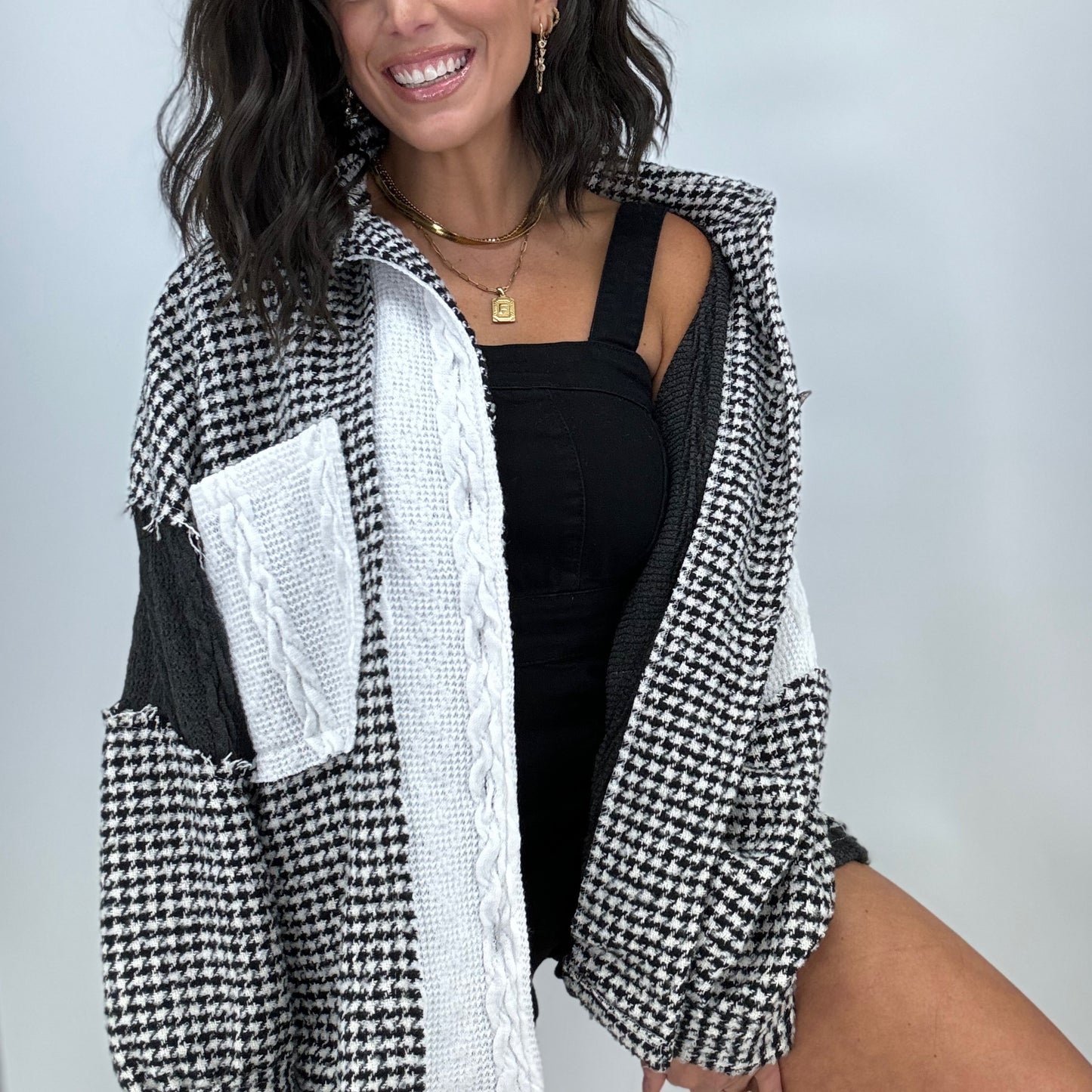 Color-Block Sweater Shacket