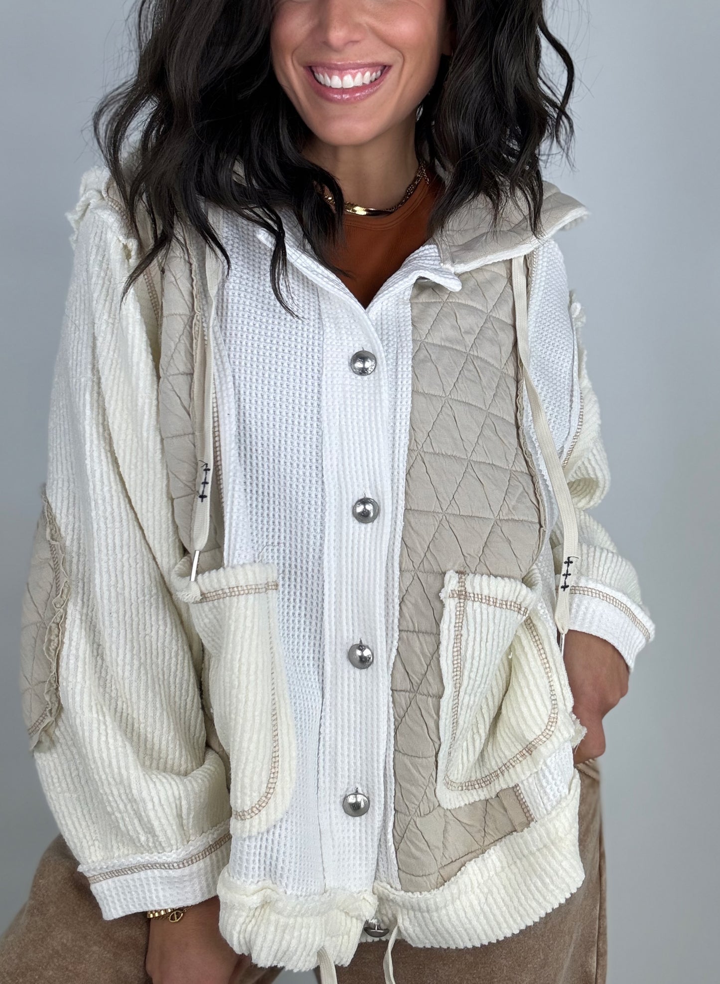 Cuddle Up Jacket in Cream/Beige