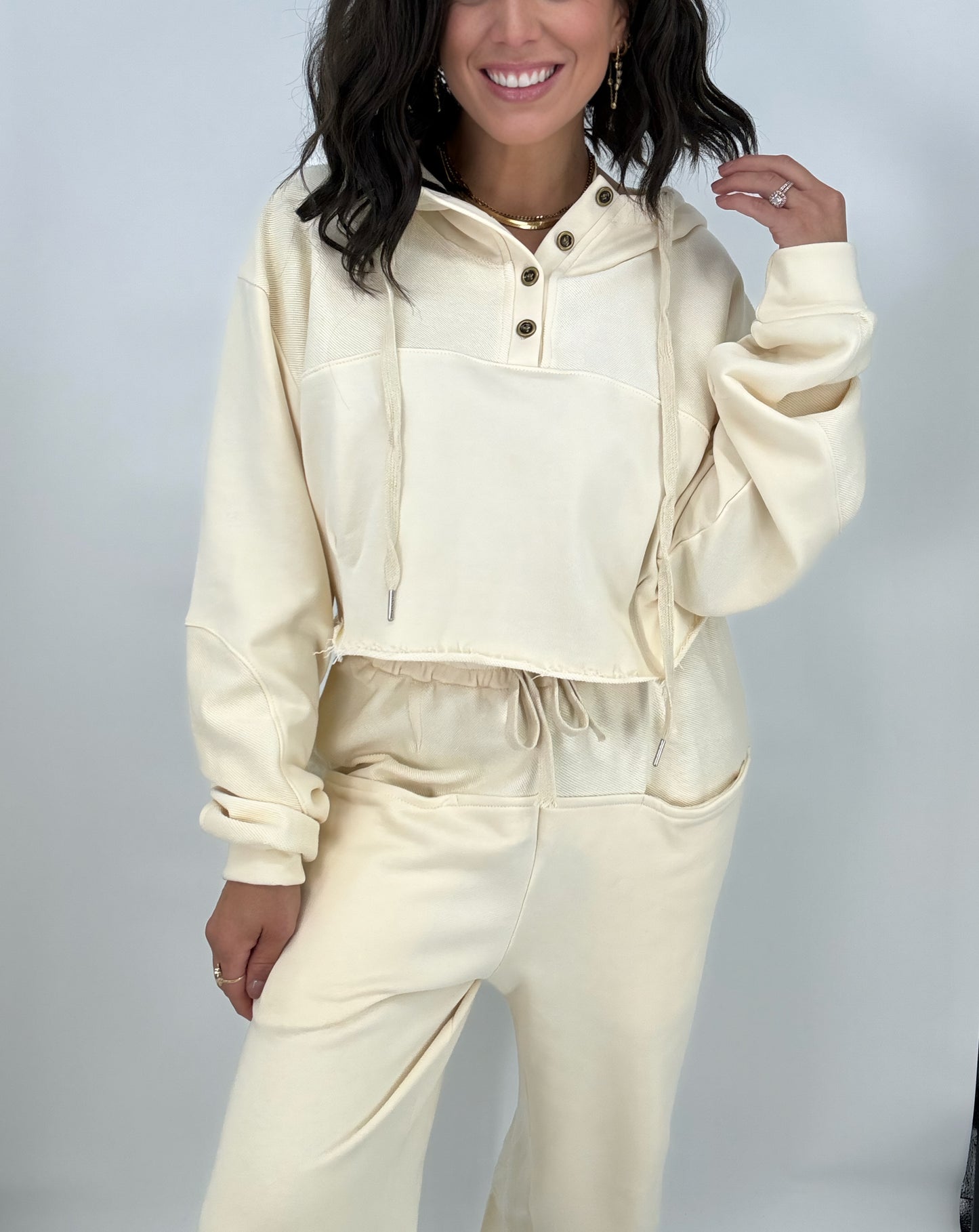 Girls Night Ivory Joggers
