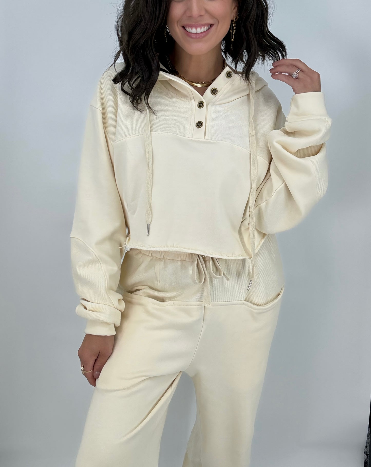 Girls Night Ivory Hoodie Only-pants sold separate