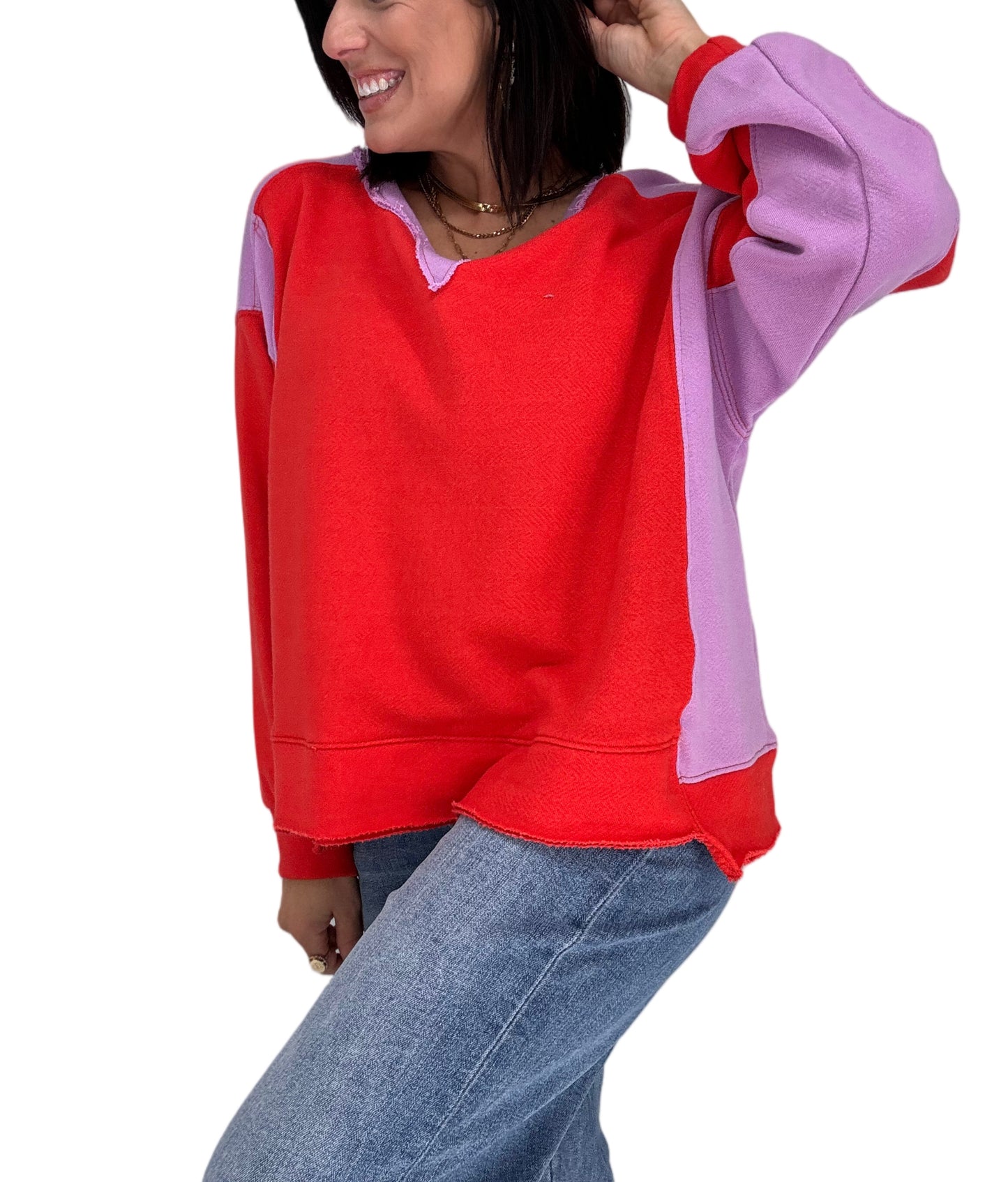 Standout Color Block Crewneck
