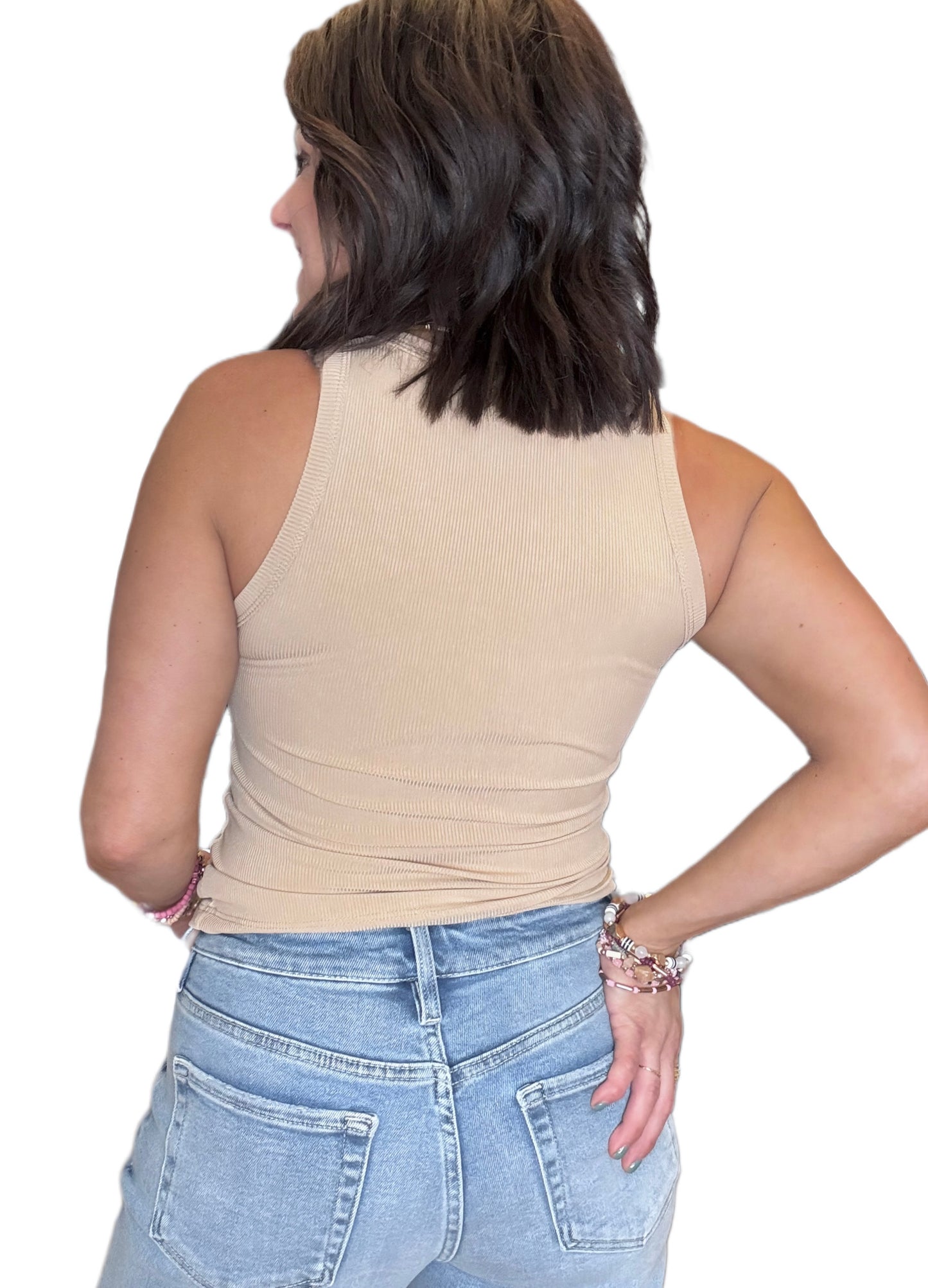 Always Flattering Ribbed Tank in soft stretch fabric
