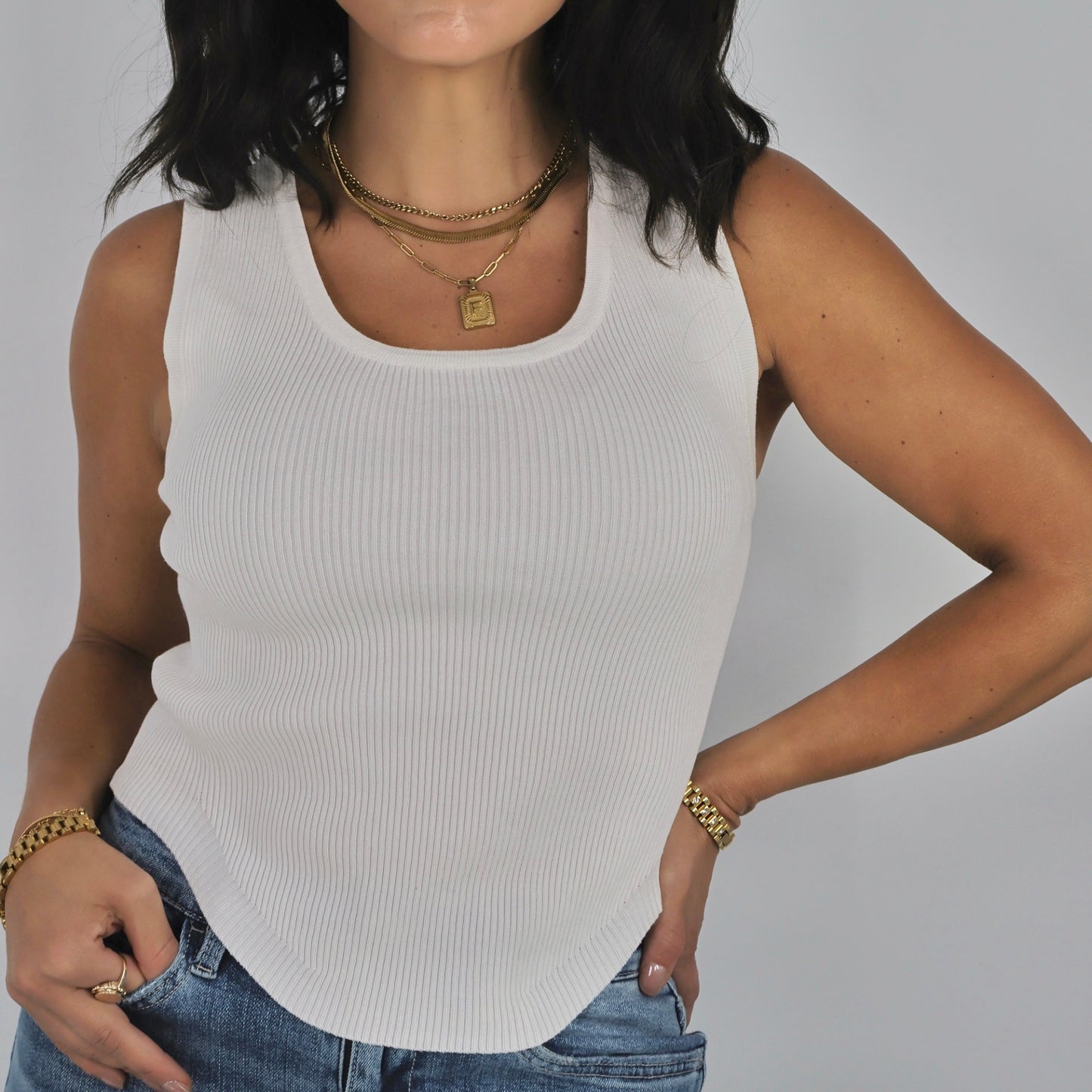 City Sleek Ribbed Tank