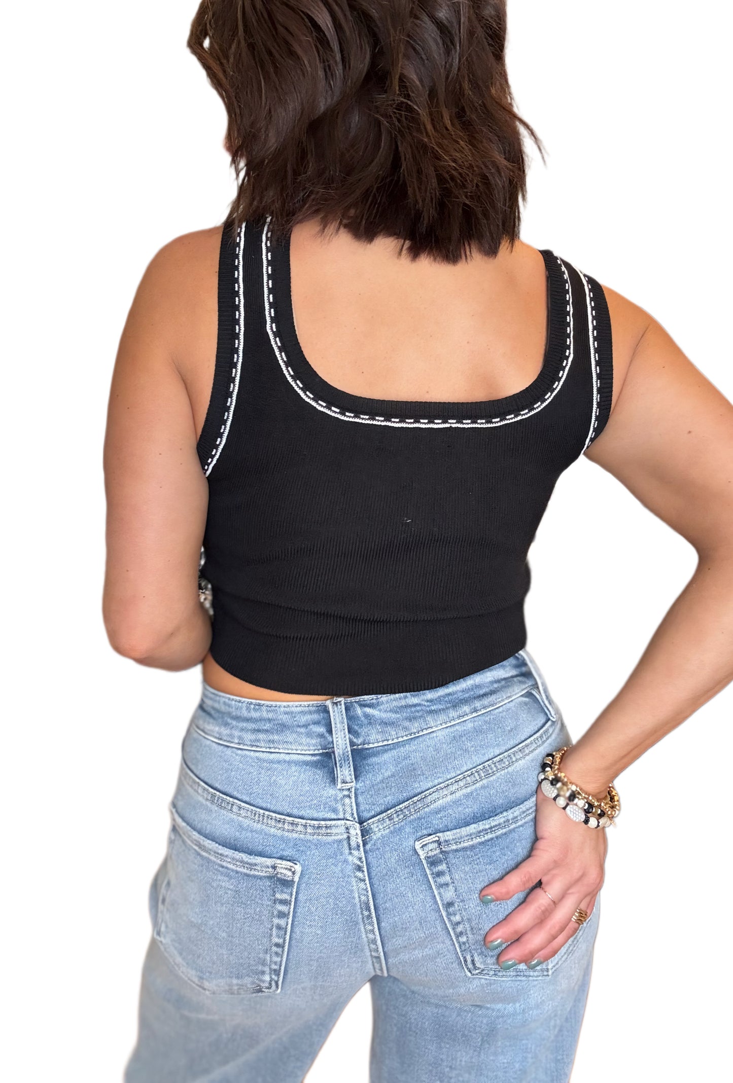 Kia Cropped Contrast Lined Tank