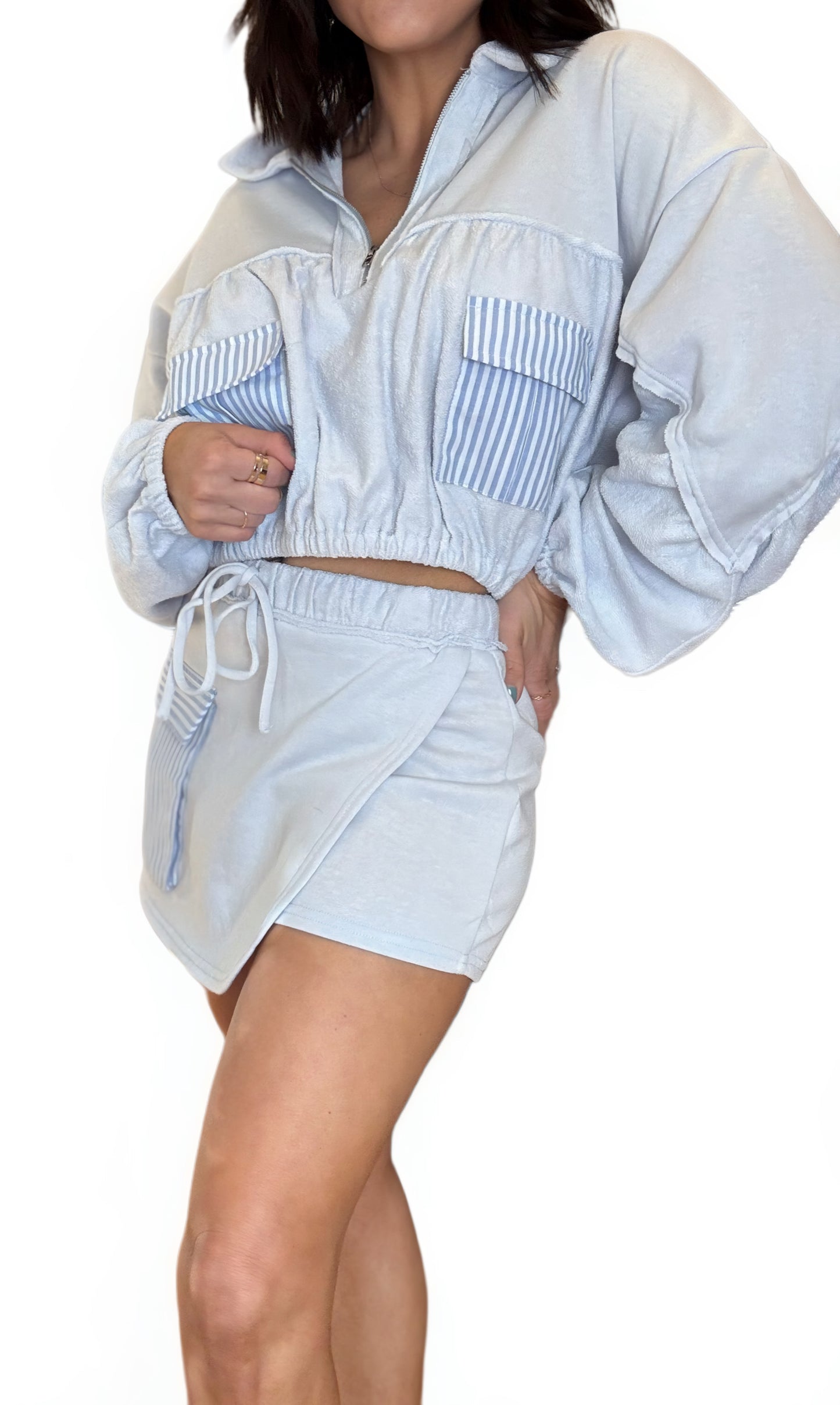 Striped Terry Skort