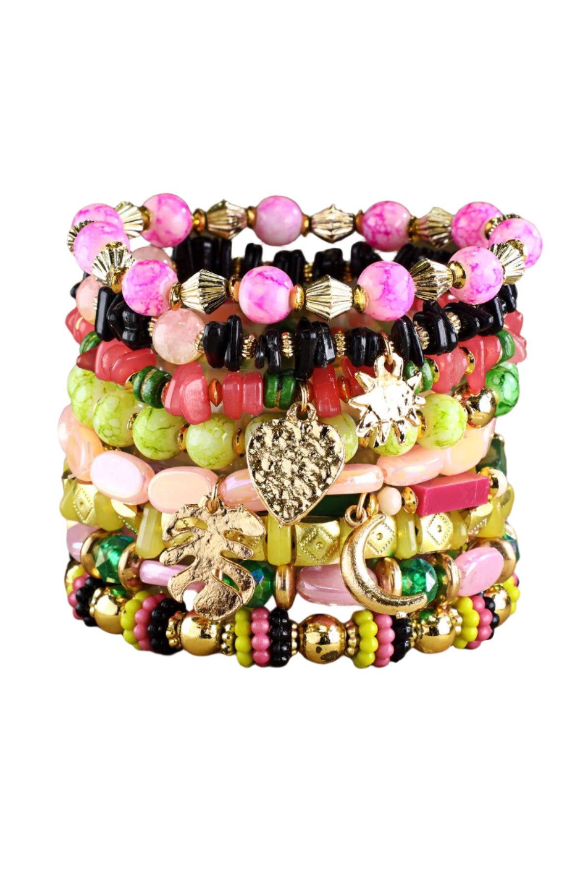9 Layered BOHO Stretch Bracelet