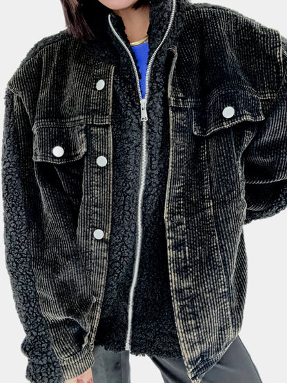 Teddy Bear Black Denim Jacket