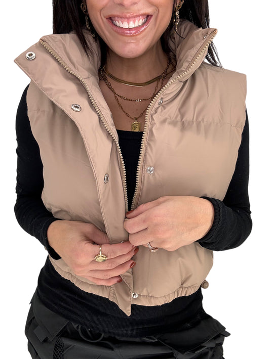 Mocha Puffer Vest