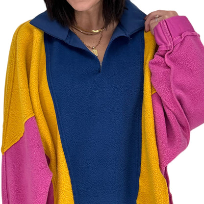 Color Block Fleece Pullover